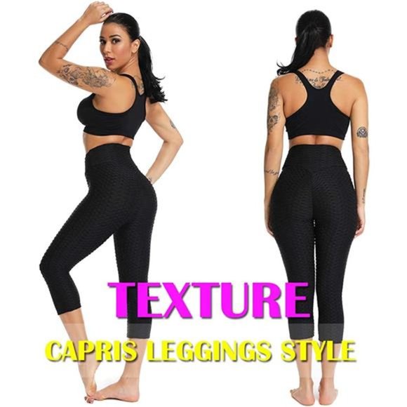 Pants - Women's High Waist Yoga Pants Tummy Control Slimming Booty Leggings Capris Style